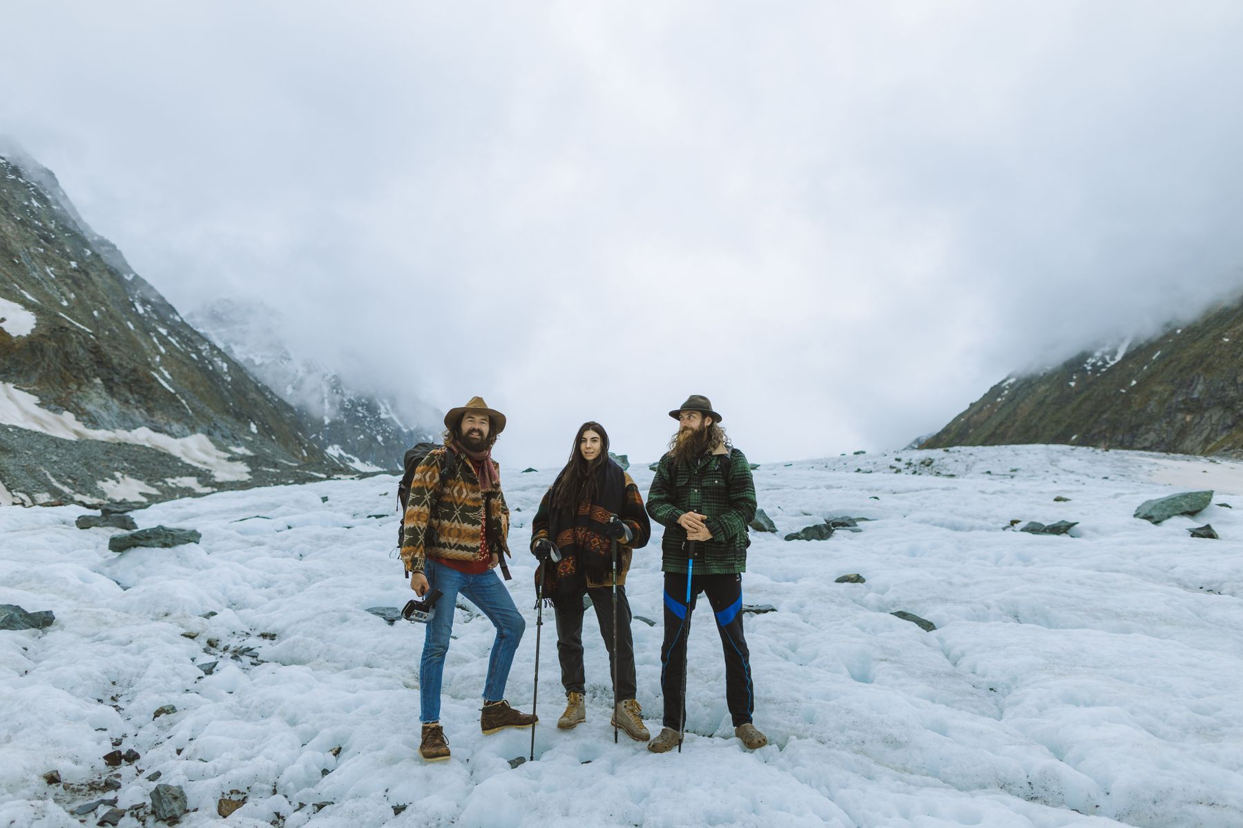 Friends on a winter hike